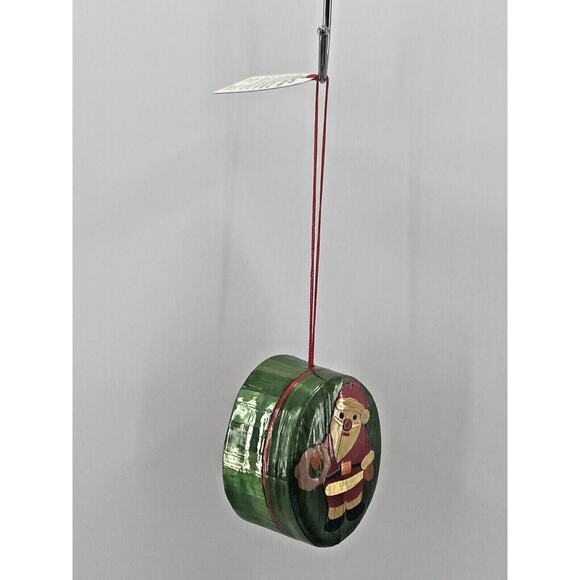 Vintage WheatStraw SANTA CHRISTMAS BOX Ornament Handcrafted Art Decor - Picture 3 of 9